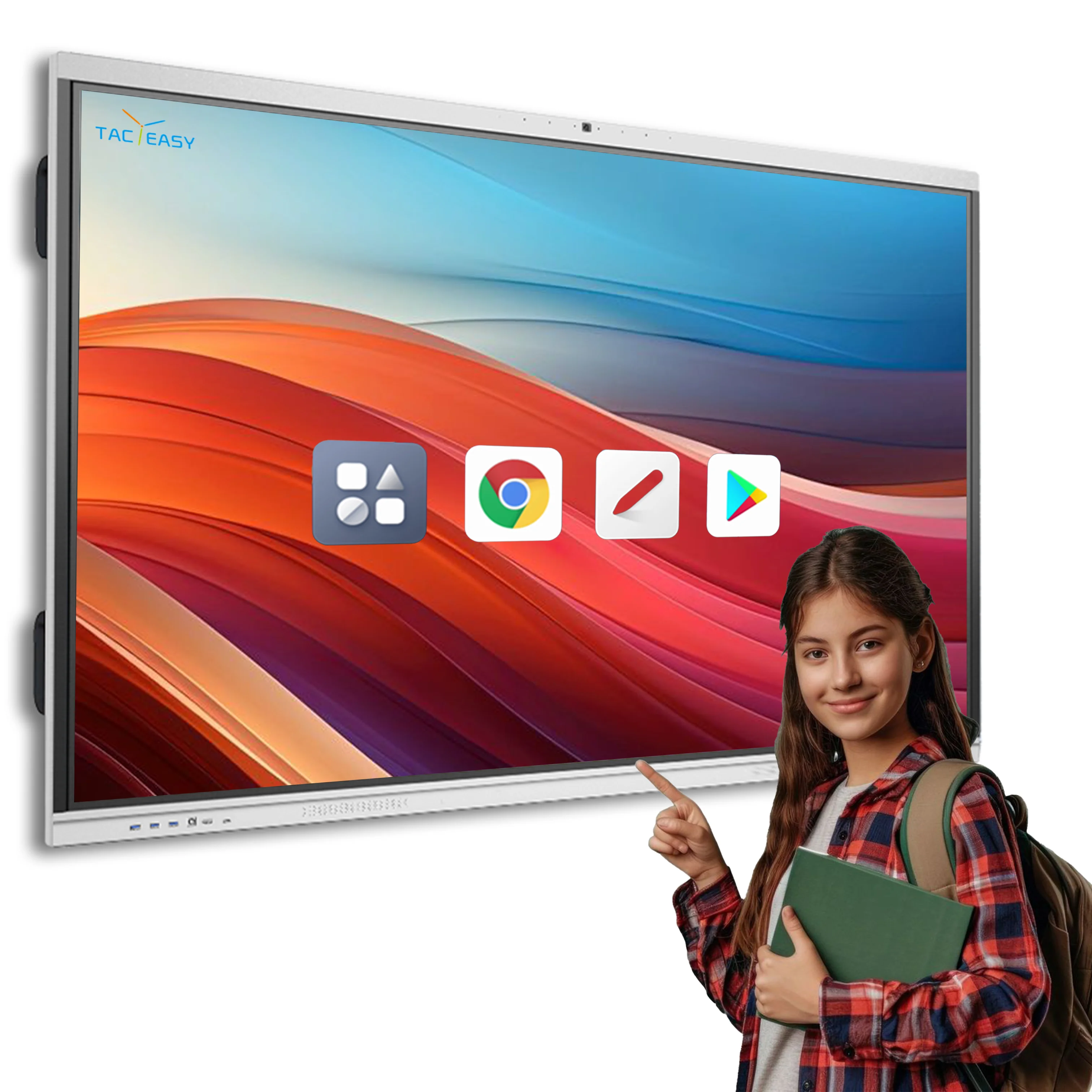 65 75 86 98 Inch 4k Infrared Smart Whiteboard 40 Points Touch Screen Interactive Digital Board Flat Panel Display for Teacher