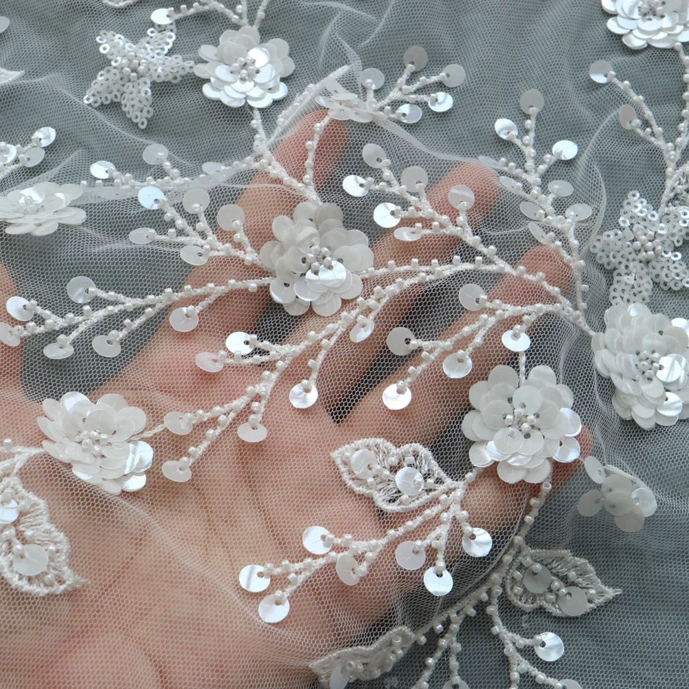 

Luxury sequin leaf embroidery lace appliques for wedding dresses Rhinestone applique patches Embroidery parches ropa