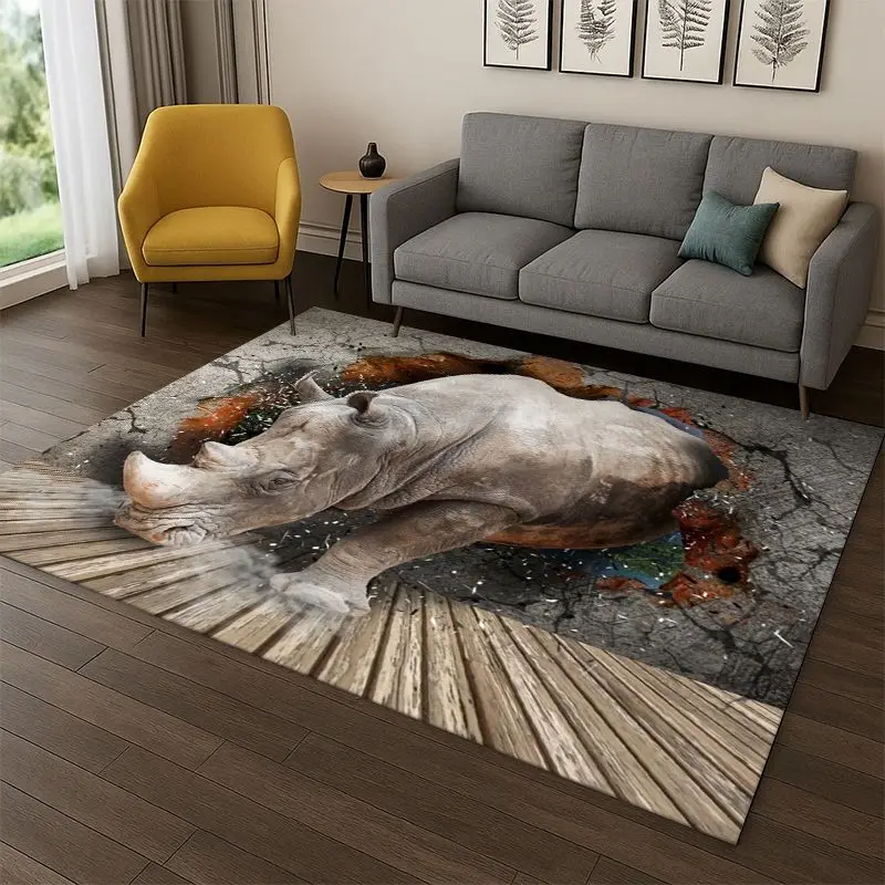 Illusion Pattern Hallucination Dino Carpet Rug for Bedroom Living Room Sofa Playroom Doormat Home Decor Non-slip kids