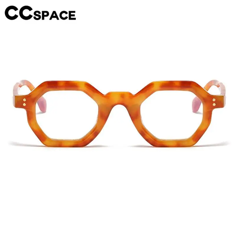 Polygon Leopard Optical Spectacle Frame Fashion Rivet Glasses Frame Outdoors Uv400 Protection Sun Glasses 56891