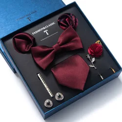 Men's Tie Bow Tie Square Towel 8-piece Gift Box Set Boyfriend Tie Gift