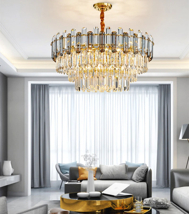 

Modern Luxurious Crystal Pendant Light Indoor High-end LED Decorative Hanging Lamp Villa Hotel Living Room Bedroom Chandelie New