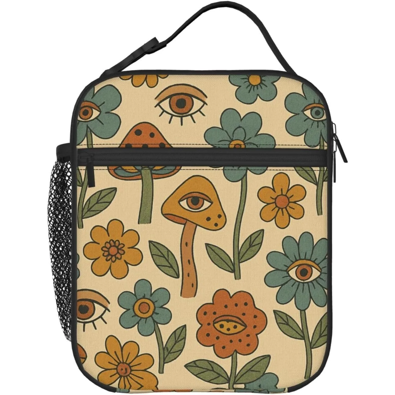 

Винтажный ланч-бокс с цветами и грибами