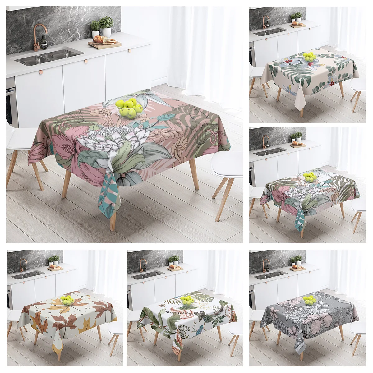 Home tablecloths for dining decoration and rectangular table accessories waterproof cloth Anti-stain tablecloth abstract Anime