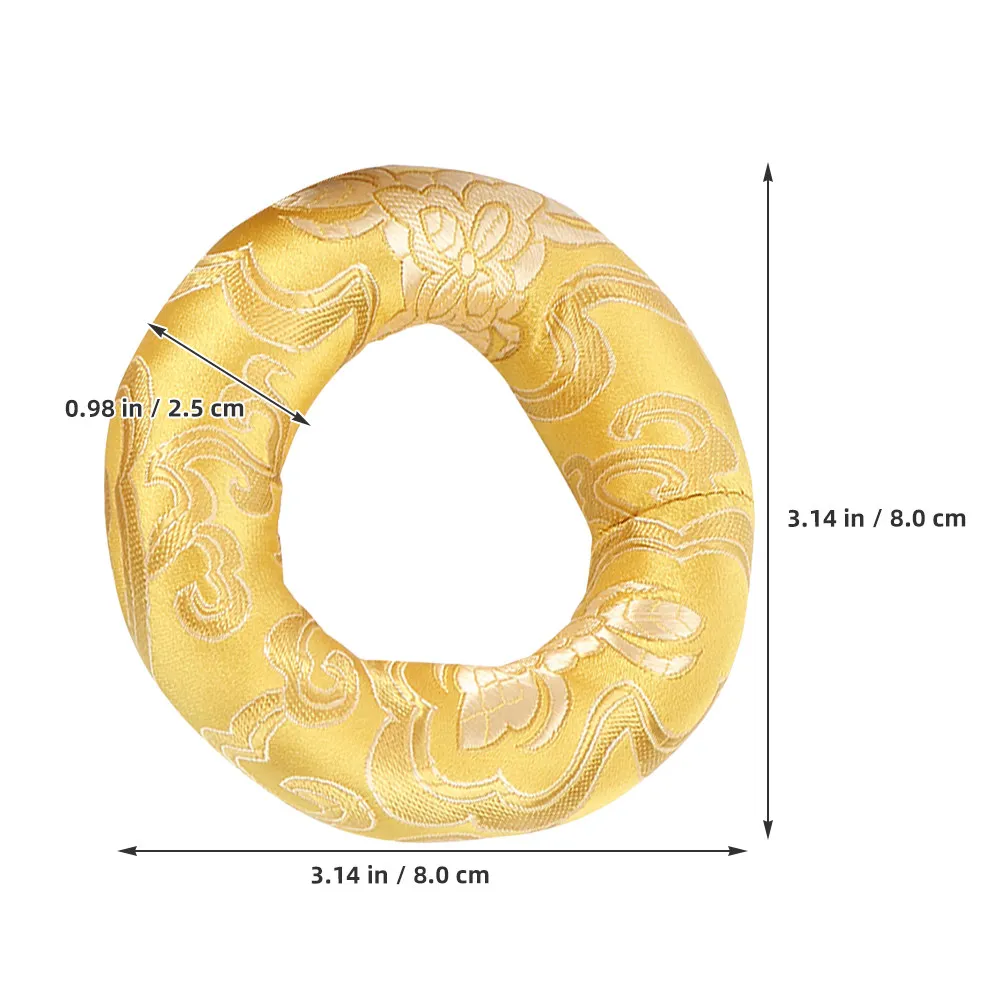 2Pcs Round Singing Bowl Cushion Cotton Material Tibetan Sound Bowl Pad Meditation Accessory Stable Base Acoustic Enhancement