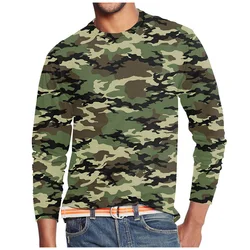 Camouflage T-Shirts Camo 3D Print Men Woman Long Sleeve T Shirt Oversized Streetwear Harajuku Pullovers Tees Tops Kids Clothing