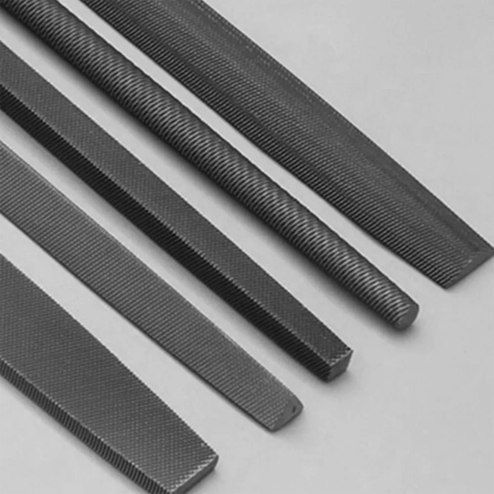 5-Piece 6-Inch Industrial Steel File Set – Flat, Round, Half-Round, Triangle, and Square Files for Metalworking LA-AA143
