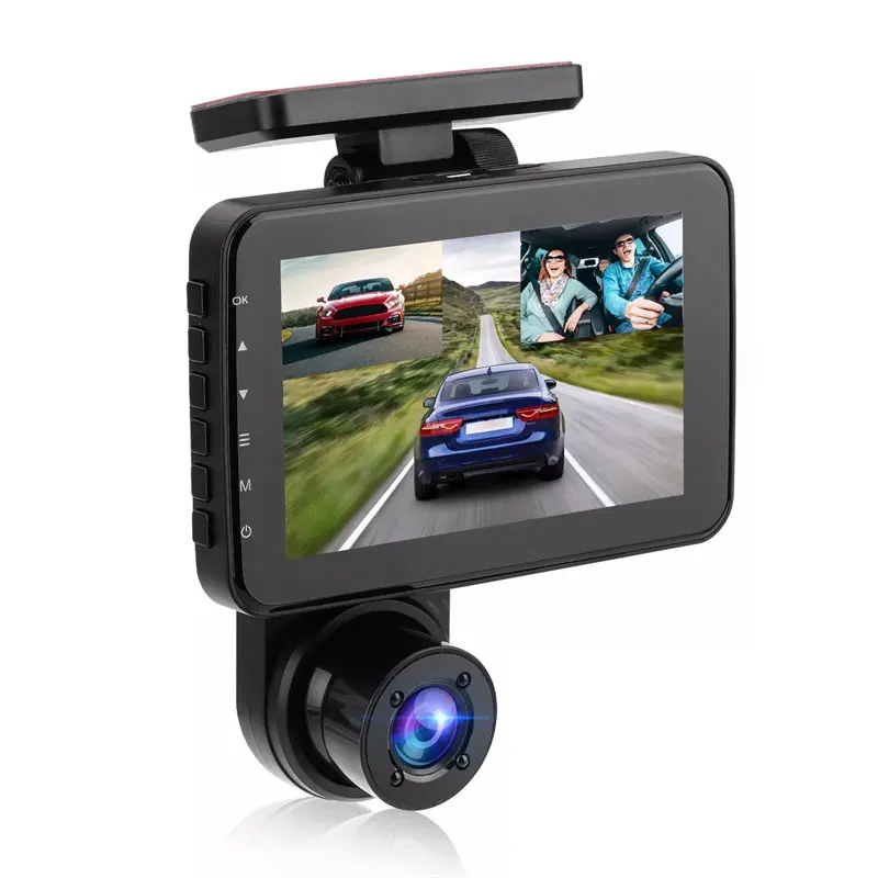 

3 Lens Car Dash Cam DVR 3 Channel Video Recorder 4.0 Inch Dashcam With Rear View Camera Black Box G-Sensor 24H Parking Monitor