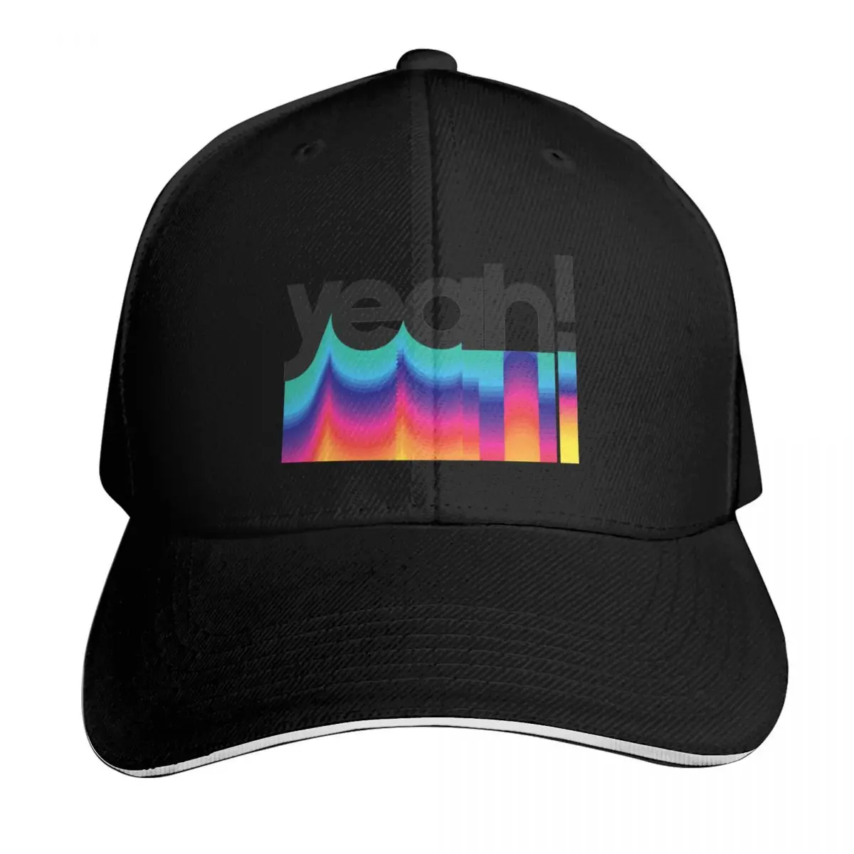 yeah! rainbow typography Baseball Cap Vintage Retro Embroidered Lightweight Packable Gift for Him Her