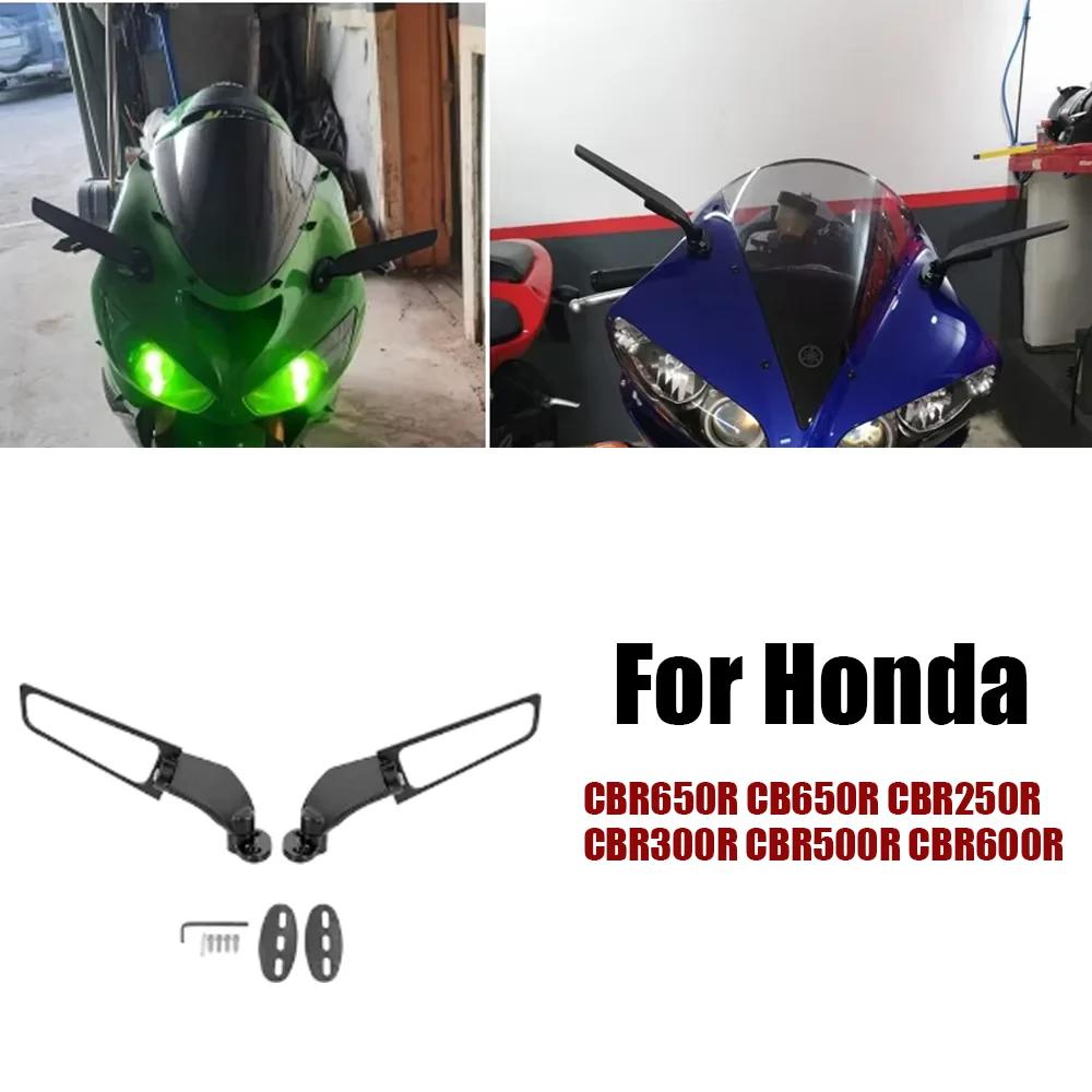 

For Honda CBR650R CB650R CBR250R CBR300R CBR500R CBR600R Adjustable Motorcycle Modified Mirrors Wind Wing Rearview Mirror