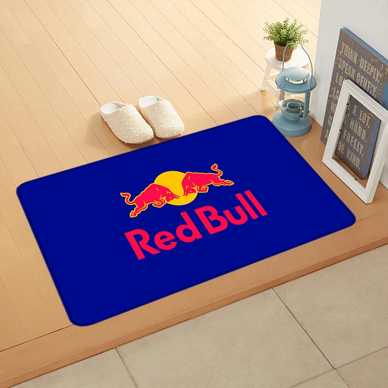 Bedside Mats Flannel Corridor Rugs Foot Carpets Entrance Red Bulls Doormat Floor Carpet Anti Slip Mat Home Kitchen Hallway Decor