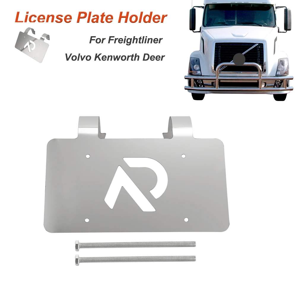 Brand-New Stainless-steel Car License Plate Holder Kit For Freightliner Volvo Kenworth Deer Guard External Modification