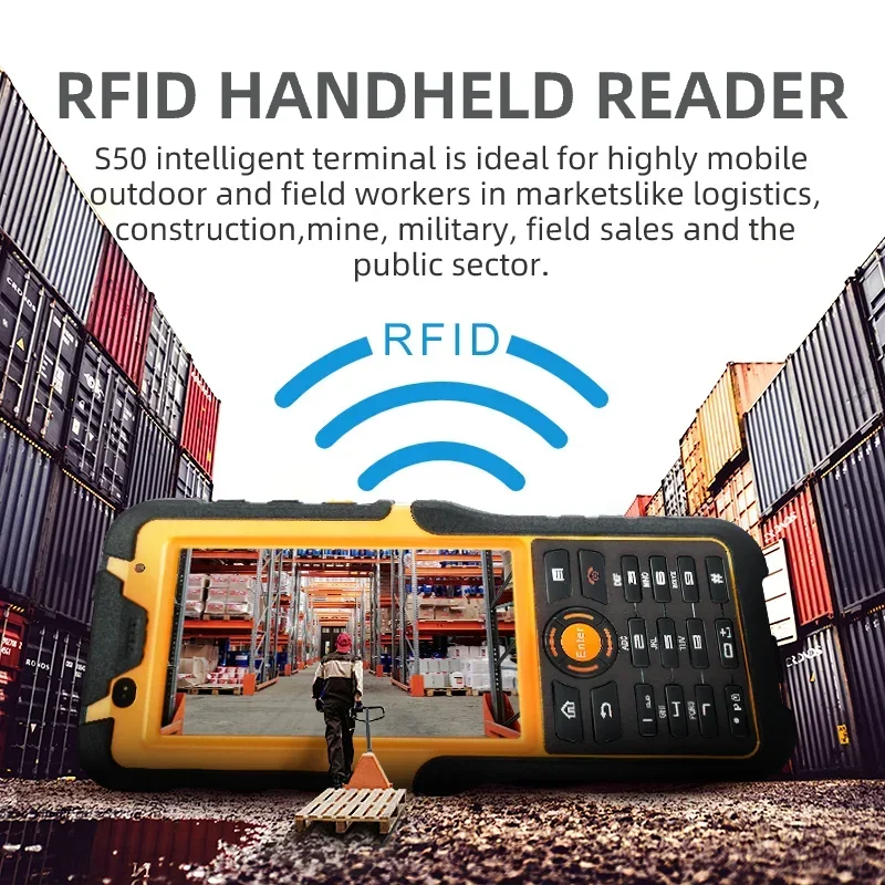 HUGEROCK S50 hotsale shockproof 5 inch rugged pda android handheld industrial Data Collector Wifi barcode scanner for logistics