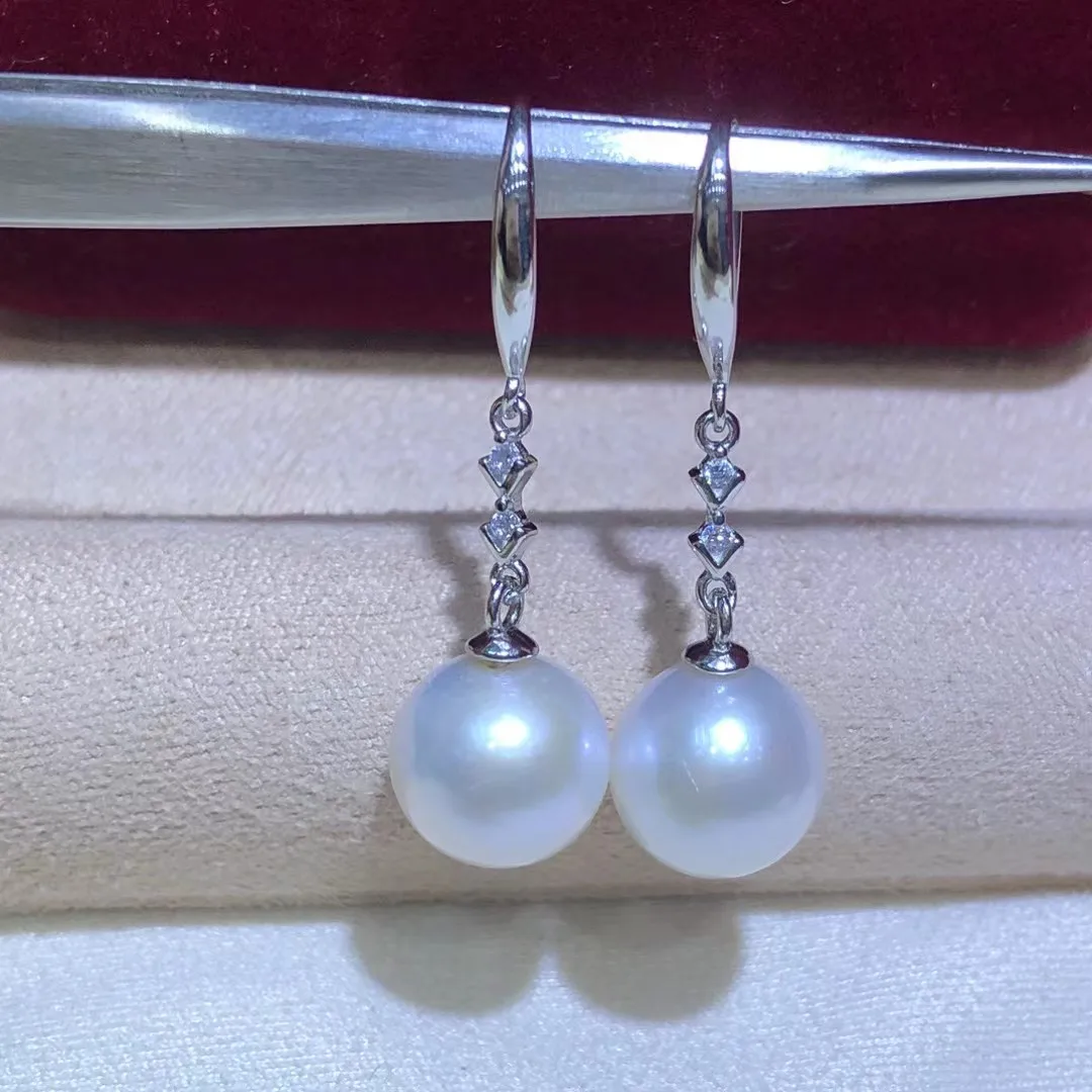Wholesale S925 Sterling Silver Earrings Mount Findings Settings Base Mounting Parts Accessory for 10-11mm Pearls 5 pairs/lot