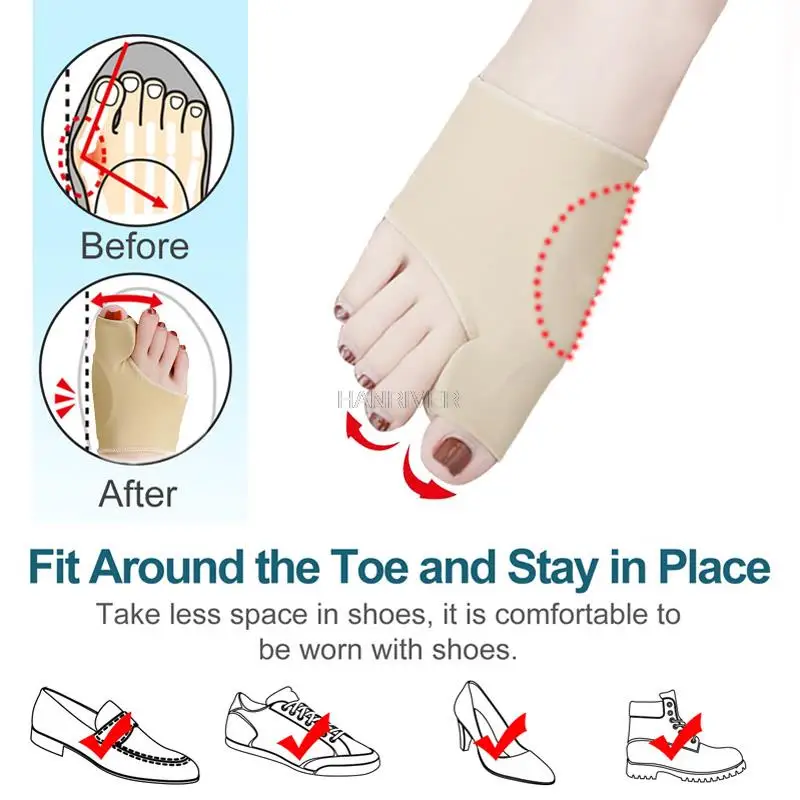 2Pcs Toe Separator Hallux Valgus Corrector Ballen Haluksy Vorfuß Pad Finger Separator Haarglätter Für Toe Bunion Corrector