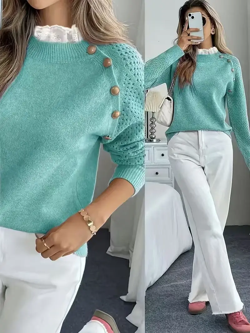 Women's Spring/Fall Elegant Floral Jacquard Knit Vest: V-Neck Casual, Versatile, Pull-Over, Preppy-Style Top