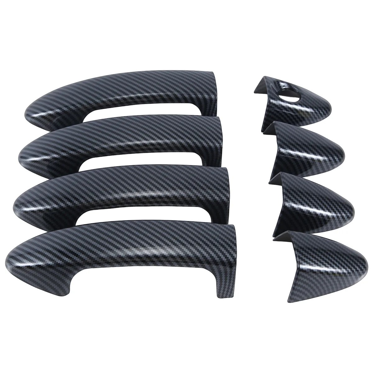 Stiker penutup pegangan pintu eksterior mobil, untuk Ford Fiesta 2009 2010 2011 2012 Aksesori, serat karbon