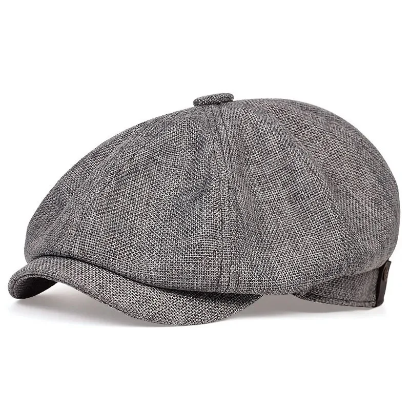 Men Vintage Herringbone Newsboy Cap Wool Blend Baker Boy Hat Retro Peaky Blinders Flat Cap Gentleman Outdoor Driving Beret Hat view 4