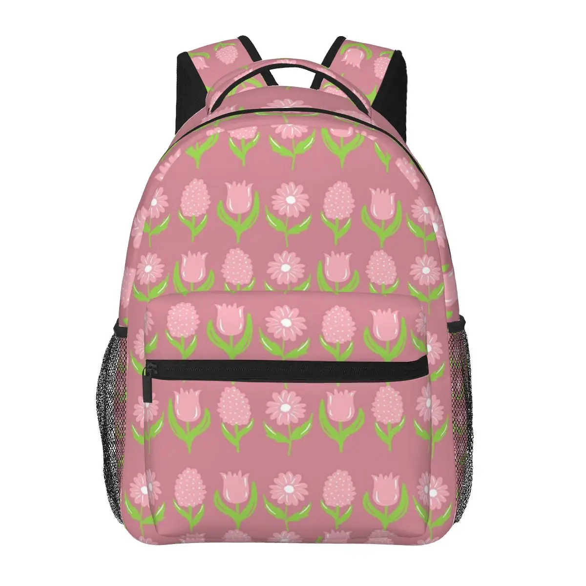 

Printable Flower Tulip Vector Spring Floral Backpack Hot Sale Daypack Boys Girls BookBag School Bag Shoulder Bags for Men Women
