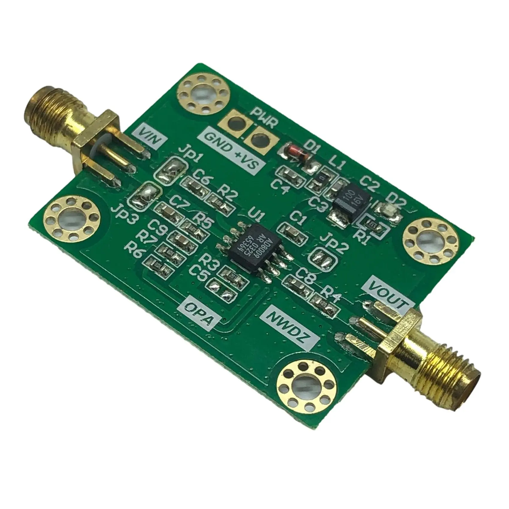 Módulo RF AD8009 Amplificación de retroalimentación de corriente 1GHz 5500V/Us Amplificación de pulso de alta corriente de baja distorsiónN01R