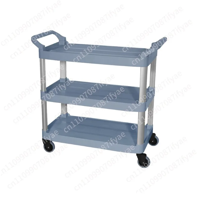 three-layer silent cart storage, hanging bucket, bowl collection car with trash can, multi-functional plastic restaurant, hotel