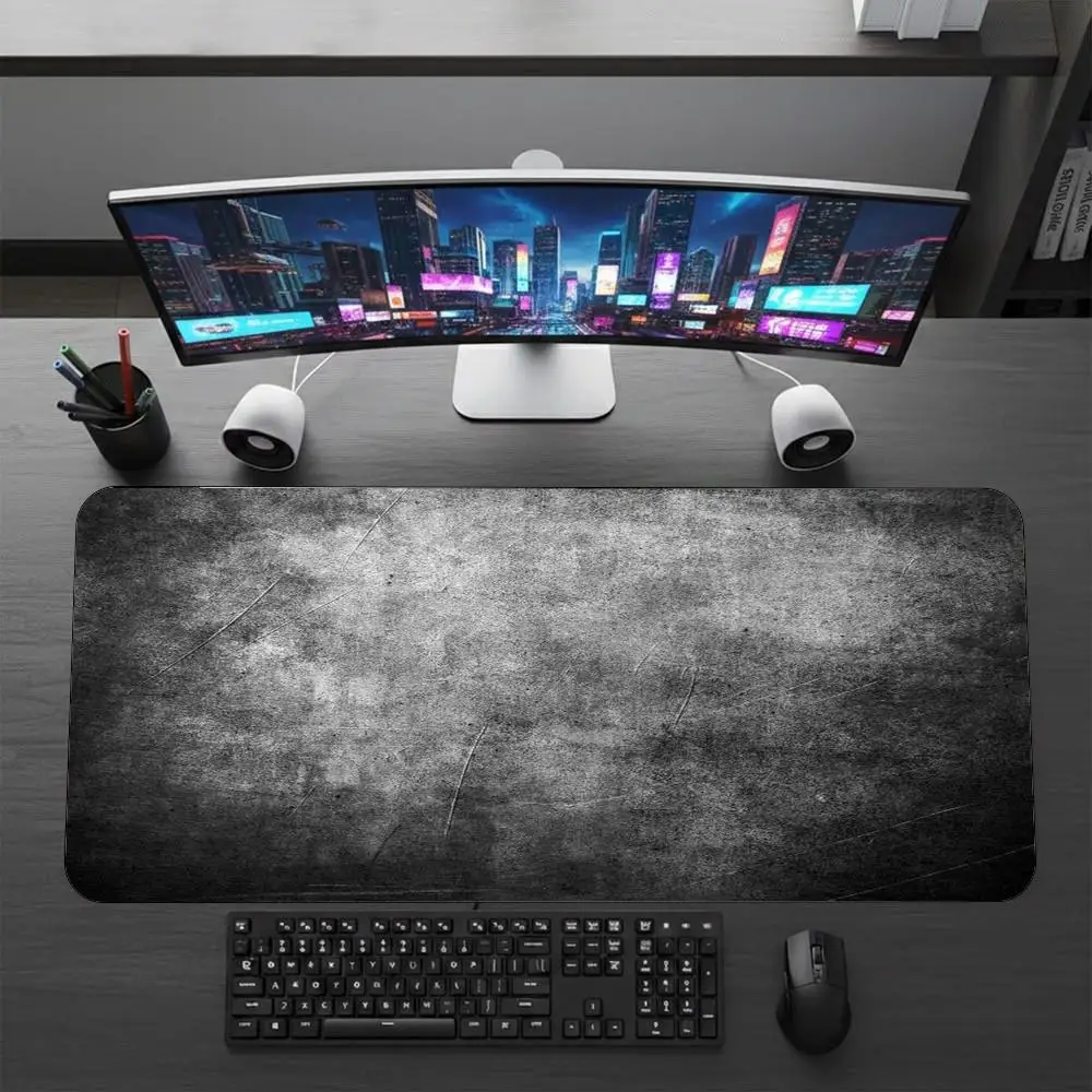 Grunge Concrete Wall XXL Gaming Mouse Pad Vintage Worn Texture Deskmat Non-Slip Rubber Gamer Keyboard Large Mausepad Desk Mats