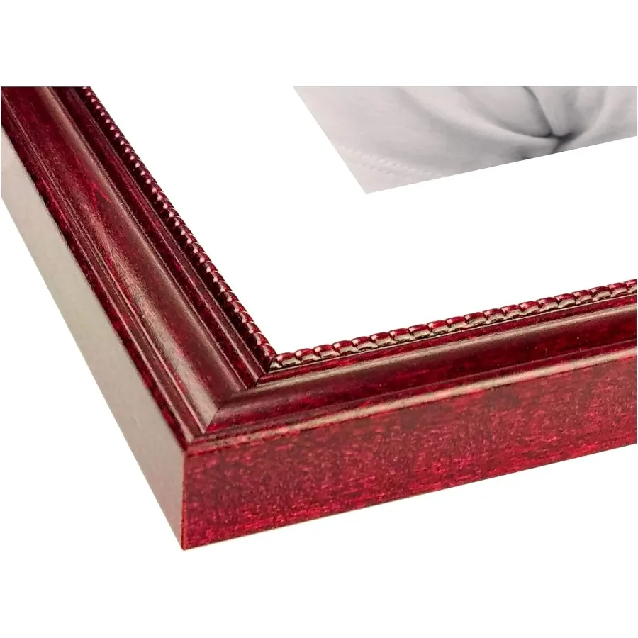 

Элегантная фоторамка из красного красного дерева с конструкцией из настоящего дерева размером 8,5x11 дюймов с отделкой вишни и дизайном из бисера