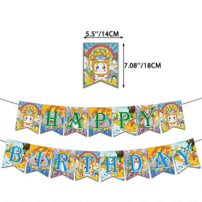 Lanky Box Birthday Party Supplies backdrop Cake Topper Latex Balloon Boy Decoration Banner Baby Shower Gift For Kids Decor