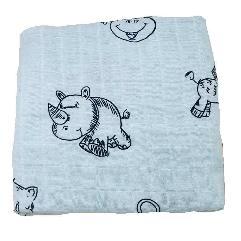 وحيد القرن 100% القطن العضوي لينة الطفل بطانية من الموسلين التقميط تلقي بطانية لحديثي الولادة قماط الرضع الكمال #3