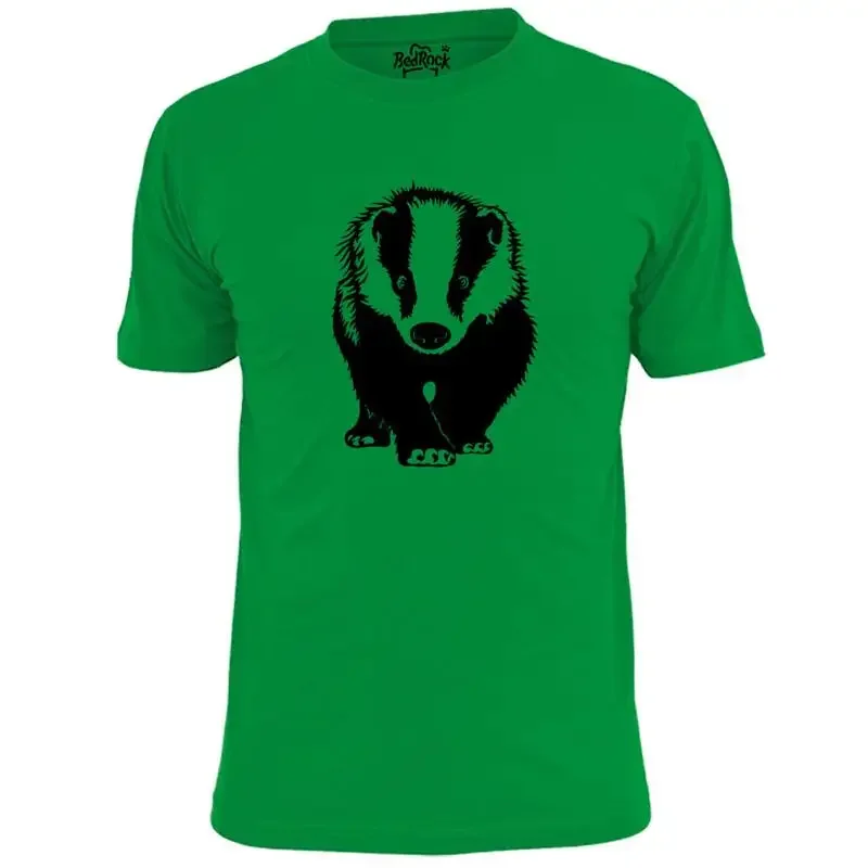 Mens Badger Stencil T Shirt Nature Wildlife
