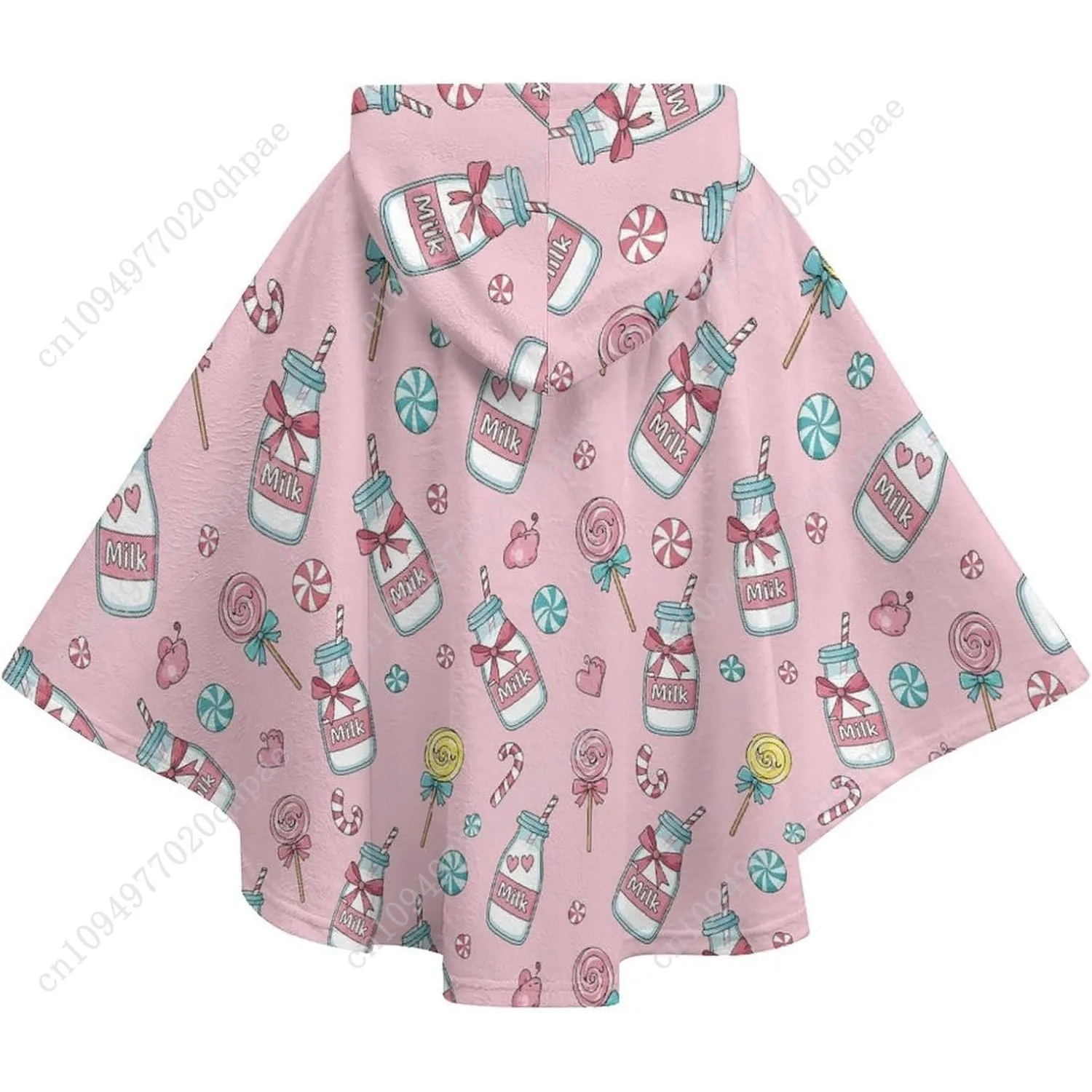 Уютный фланелевой свитер-одеяло, молочные бутылки, конфеты, большая толстовка с карманами для детей и подростков