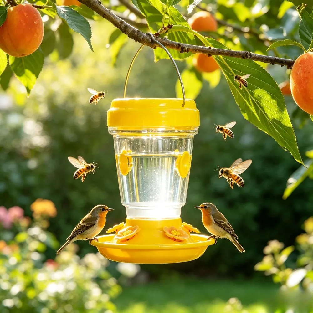 Fruit Fly Trap Outdoor Insect Trap Transparent Plastic Wasp Catcher with Lid Reusable Garden Pest Control Catcher Tool