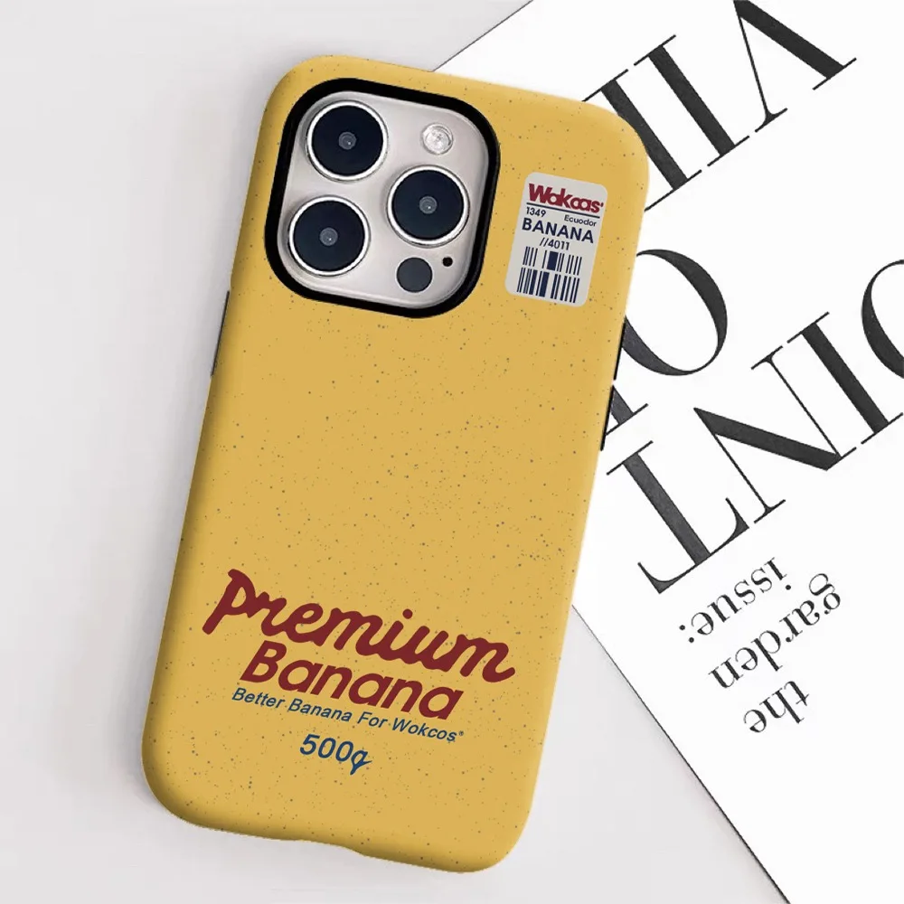 Yellow Background with Red Letters Case for IPHONE 17 16ProMax 15 14 13 12 11 PRO Acrylic TPU Two in One Magnetic Phone Cases
