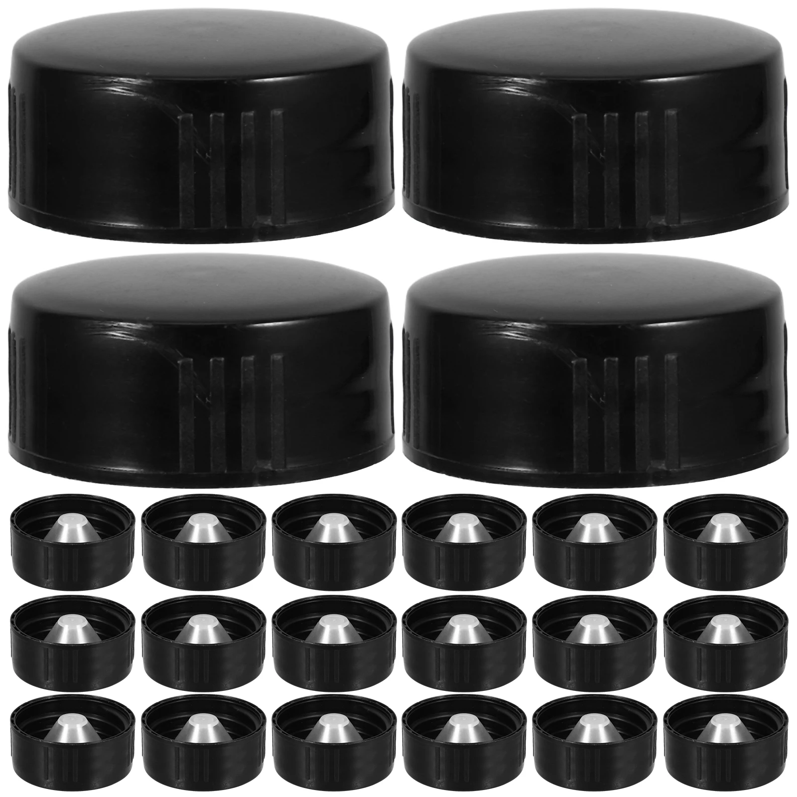 24 Pcs Essential Oils Bottle Cap Diffuser Caps Aromatic Black Dispenser Aromatherapy Lids