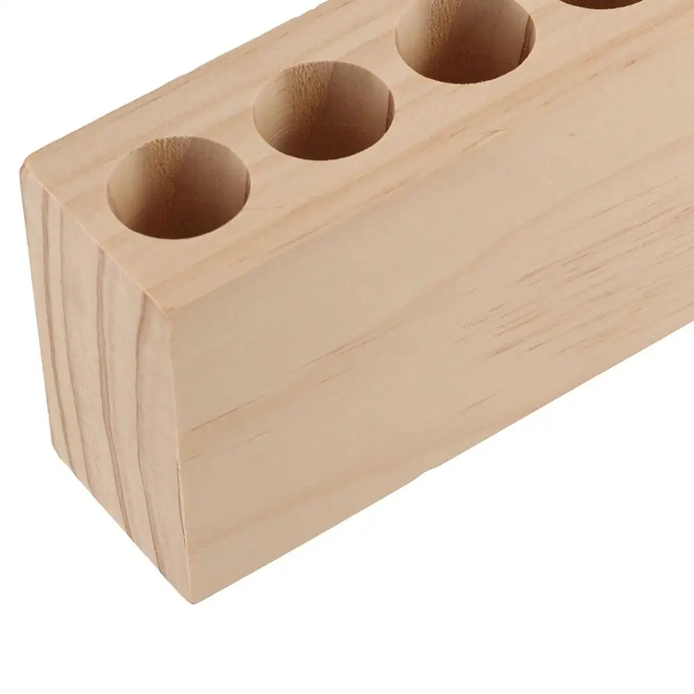 

Creative Wooden Lipstick Organizer 8 Grids Household Makeup Brush Holder Saving Space Versatile Use Toothbrush Holder