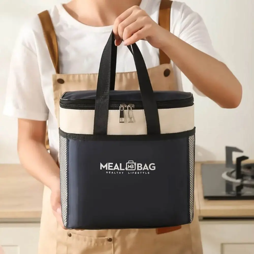 New Aluminum foil Lunch Box Storage Bag Thickened Oxford Thermal Insulation Bag Waterproof Insulated Food Thermal Bag Women