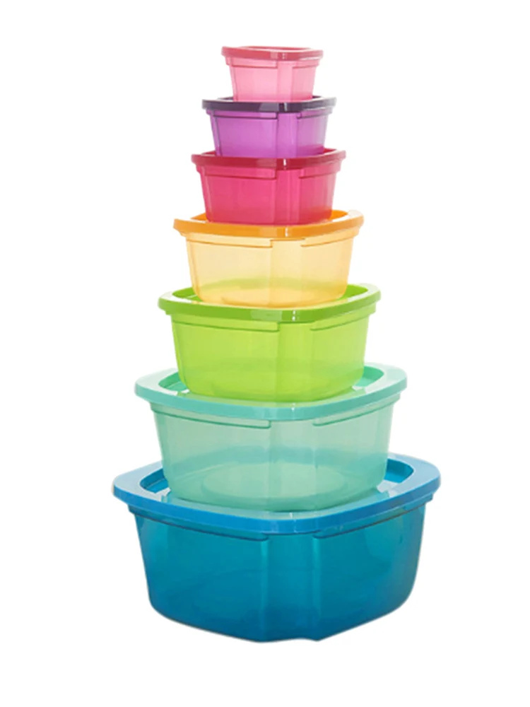 fresh keep box bin Sets plastic Lunch Box Portable Bowl Food Container Lunchbox Eco-Friendly Food Storage Boxes Kitchen Seal Box