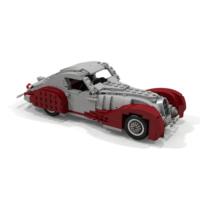 447 Stück MOC Talbot Lago T 150 SS Teardrop Coupe – Vintage Teardrop Design Display DIY Modell Bausteine Geburtstagsspielzeug Geschenk