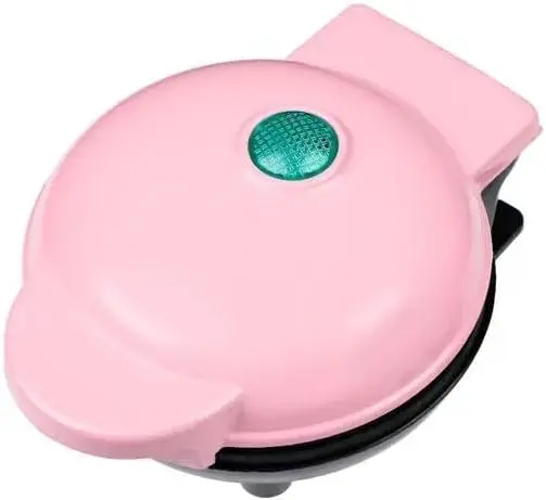 Mini-Waffeleisen, kleine Waffelbissmaschine für Kinder, Mint, Rosa, Rot, macht kleine 4-Zoll-Waffeln, ideal zum Frühstück, Snacks, de