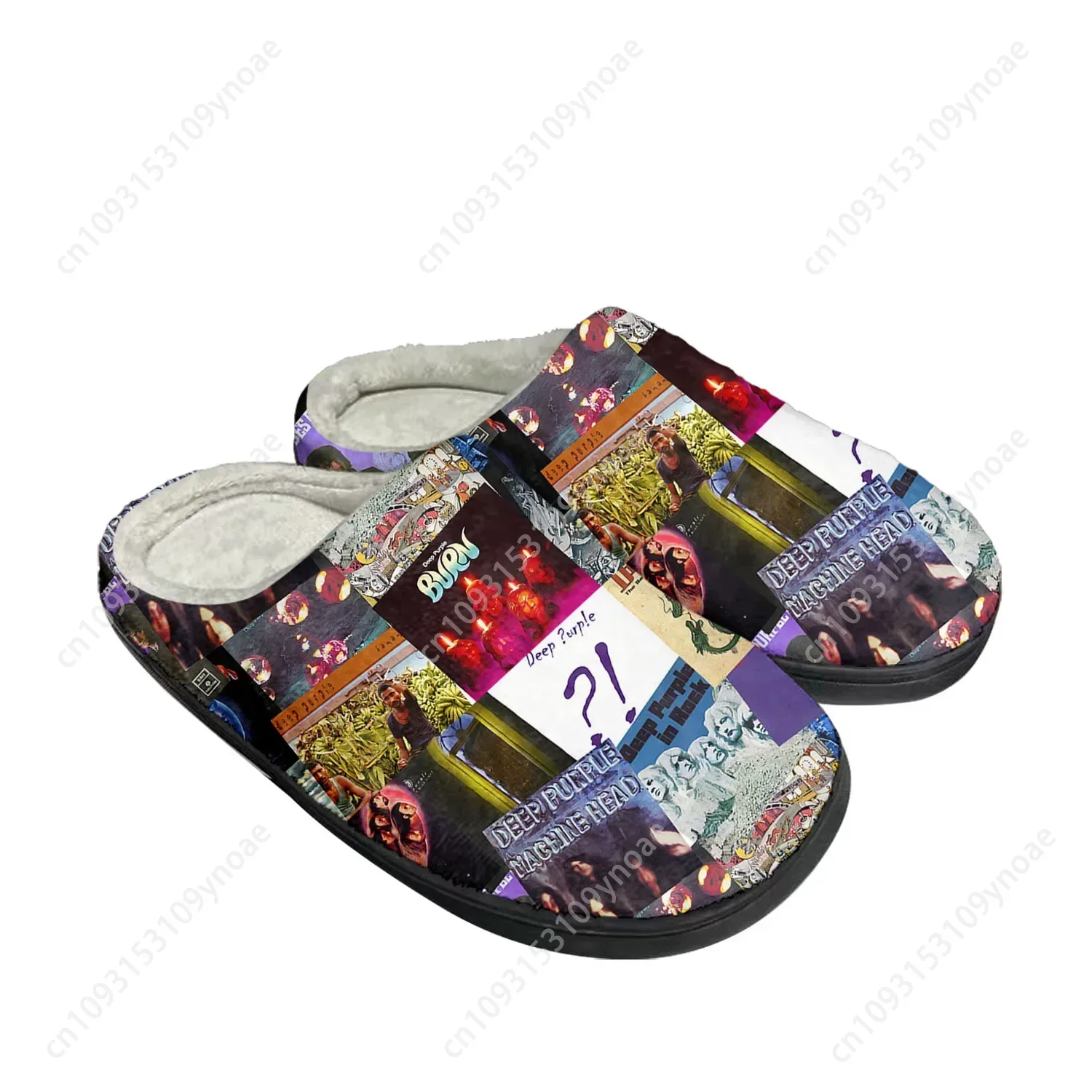 Zapatillas personalizadas de algodón para el hogar con banda de Rock de Heavy Metal de color morado oscuro, sandalias para hombre y mujer, zapatillas térmicas de felpa para dormitorio que mantienen el calor