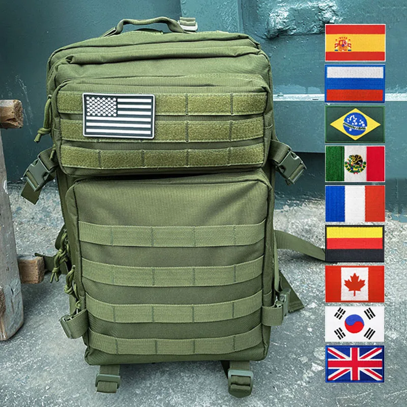 Imagem -02 - Mochila de Caça Impermeável para Homens e Mulheres Mochila Tática Bolsa de Assalto Molle do Exército Bolsas de Viagem e Caminhadas 30l 45l 3p