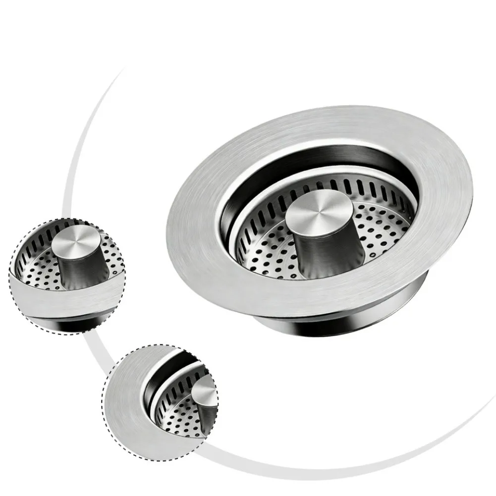 Upgrade 3-in-1 Stainless Steel Kitchen Sink Strainer Efficient Debris Catcher With Anti-Clogging Basket And-Odor Filter ﻿