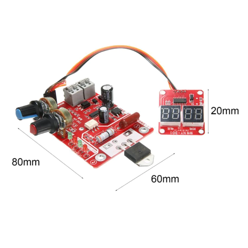 ABIS-NY-D01 Spot Welder Control Board 40A 100A Digital Spot Welding Machine Time & Current Control Display Spot Welder(40A)