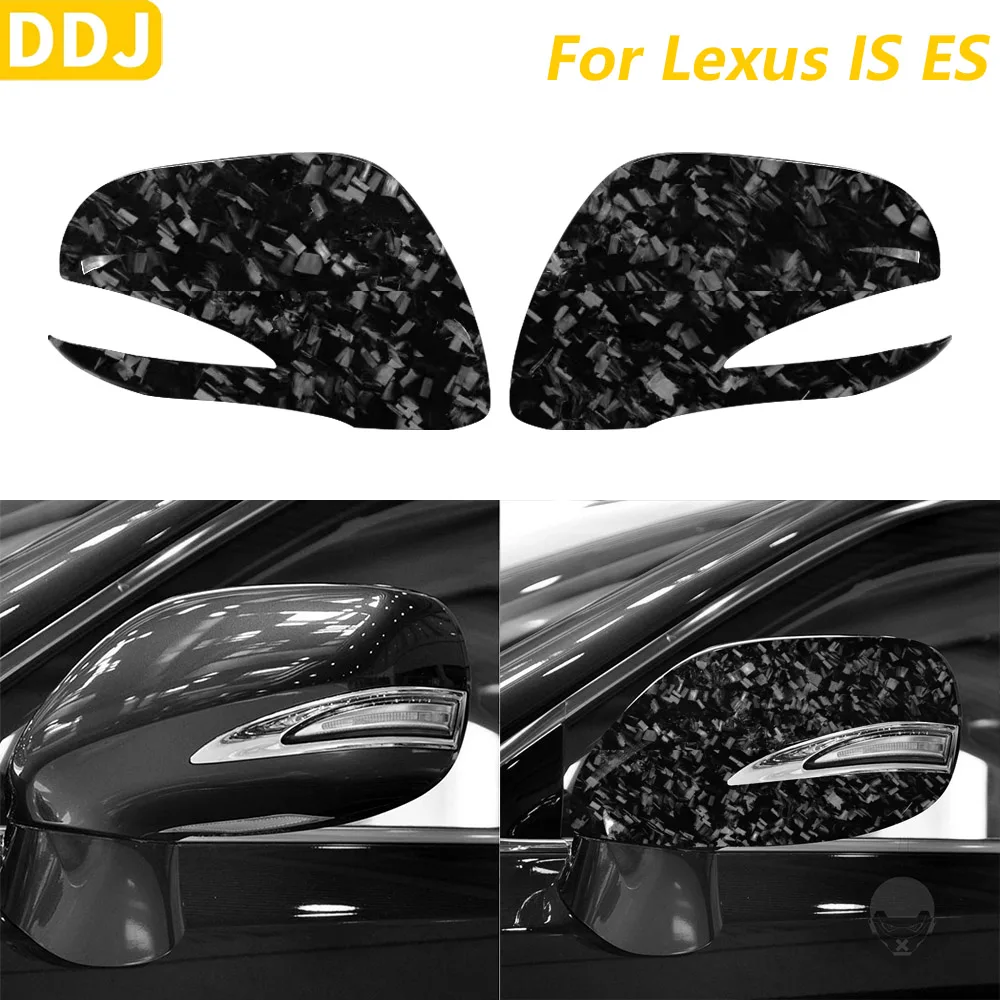 For Lexus IS IS250 IS350 ES ES350 2008-2012 Car Accessories Forged Carbon Fiber Rearview Mirror Housing Protective Cover Trim