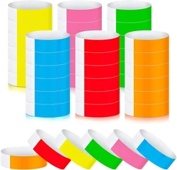 600 Telt Papieren Polsbandjes Neon Polsbandjes Waterdichte Handbanden Voor Evenementen Concert Neon Gekleurde Zelfklevende Polsbandjes Voor Feest