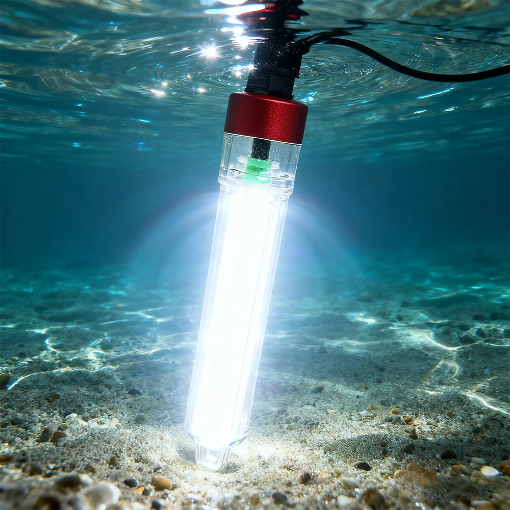 1 PC New Small Underwater LED Fishing Light, with 5V/12V Connection for Easy Switching, Portable Outdoor Underwater Lighting