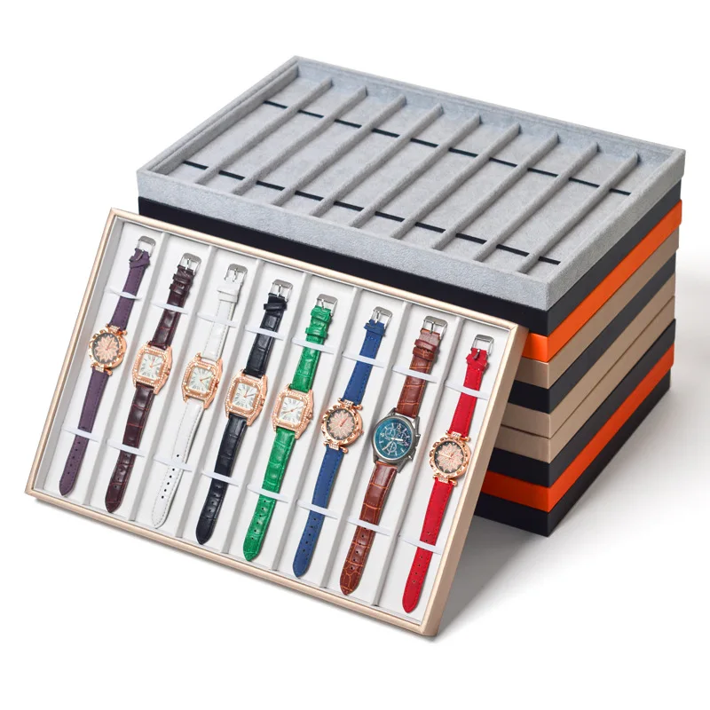

20/10/8/7/6 Grid Watch Storage Box Multi-grid Jewelry Display Box Multi-color Storage Box Manufacturers Wholesale