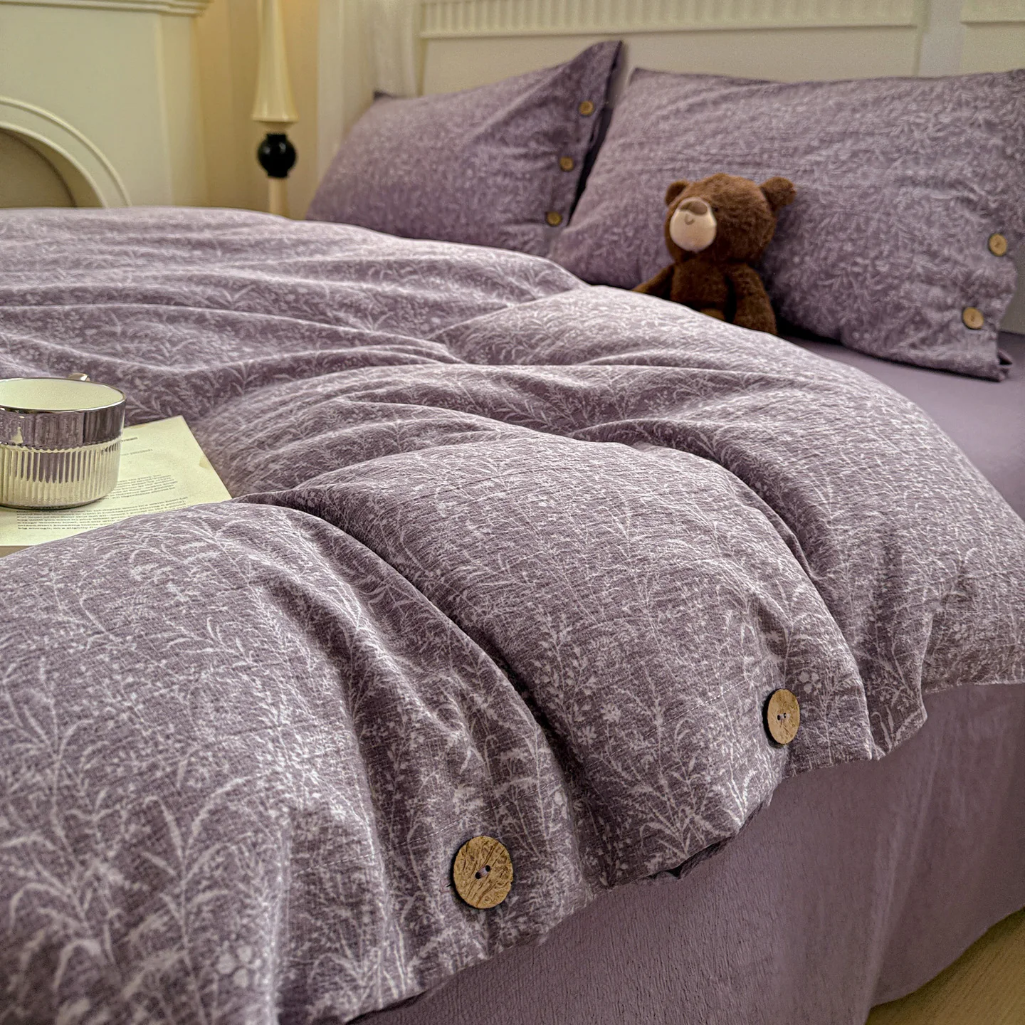 Bettwäsche-Set mit Blumenmuster, Leinen, Vintage-Bettbezug-Set mit Kissenbezügen, Bettlaken, Einzelbett, Doppelbett, Queen-Size-Bett, Schlafzimmer-Dekoration, Geschenke – Detail 11