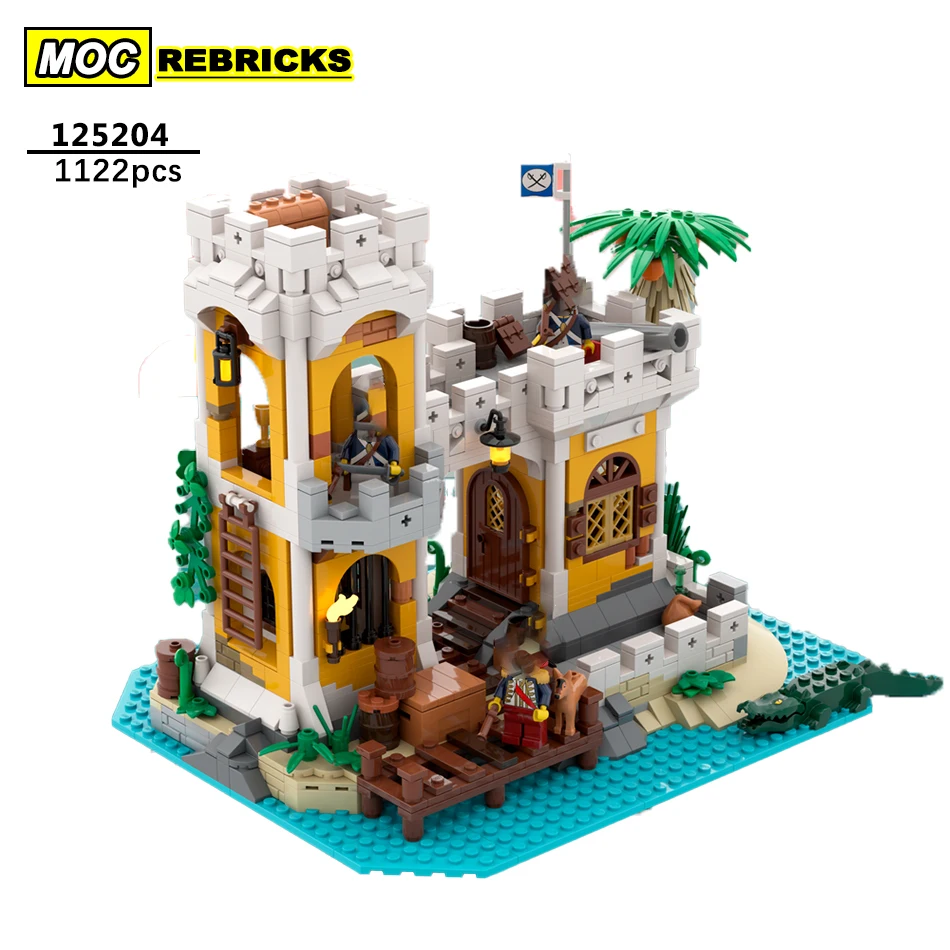 Street View Architecture Series Pirate Island MOC-126355 Building Block DIY Model Collection Experts Education Brick Toys Gifts