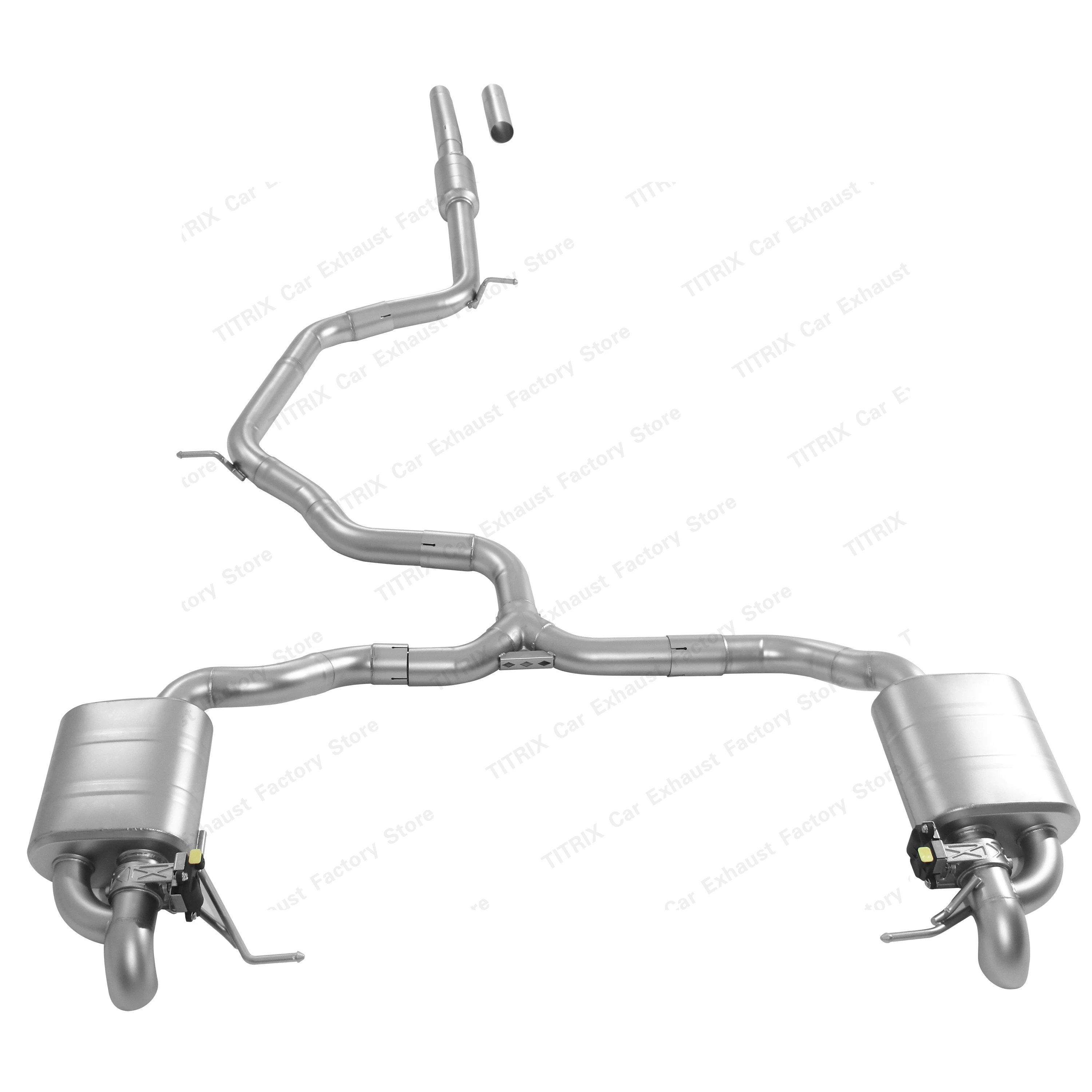 Car Catback Exhaust For Volkswagen Magotan B8 2023 Stainless Steel High Performance Mid Pipe + Rear Muffler Cat-back Pipe Kit